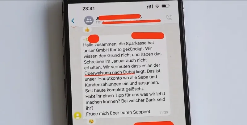 Deutsche Banken sperren Konten mit Dubai UAE Bezug